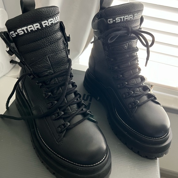 G-Star Black Leather Boots - Picture 15 of 15